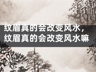纹眉真的会改变风水,纹眉真的会改变风水嘛