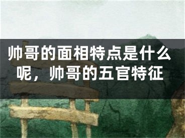 帅哥的面相特点是什么呢，帅哥的五官特征