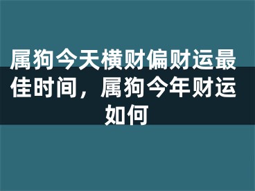 属狗今天横财偏财运最佳时间，属狗今年财运如何