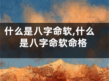 什么是八字命软,什么是八字命软命格