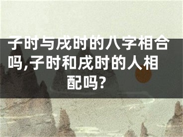 子时与戌时的八字相合吗,子时和戌时的人相配吗?