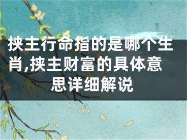 挟主行命指的是哪个生肖,挟主财富的具体意思详细解说