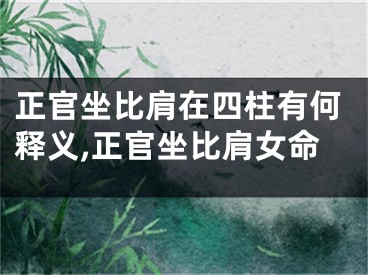 正官坐比肩在四柱有何释义,正官坐比肩女命