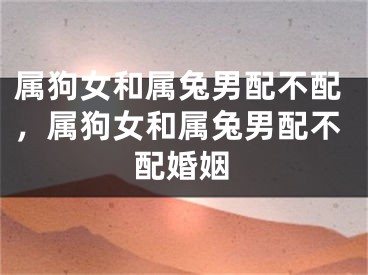 属狗女和属兔男配不配，属狗女和属兔男配不配婚姻