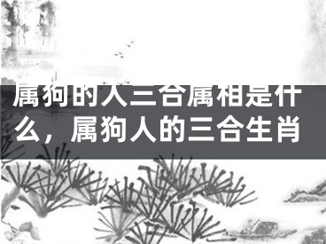 属狗的人三合属相是什么，属狗人的三合生肖