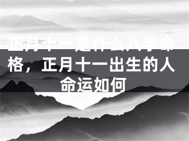 正月十一是什么八字命格，正月十一出生的人命运如何