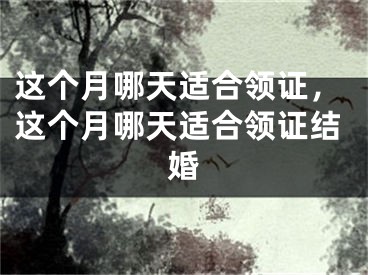这个月哪天适合领证，这个月哪天适合领证结婚