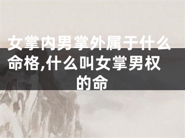 女掌内男掌外属于什么命格,什么叫女掌男权的命