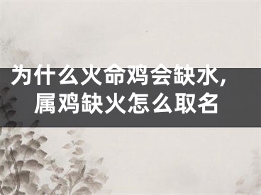 为什么火命鸡会缺水,属鸡缺火怎么取名