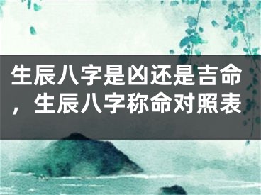 生辰八字是凶还是吉命，生辰八字称命对照表