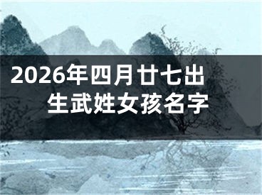 2026年四月廿七出生武姓女孩名字