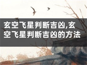 玄空飞星判断吉凶,玄空飞星判断吉凶的方法
