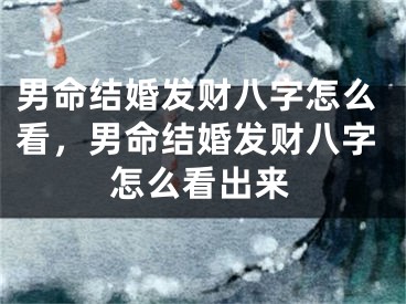 男命结婚发财八字怎么看,男命结婚发财八字怎么看出来