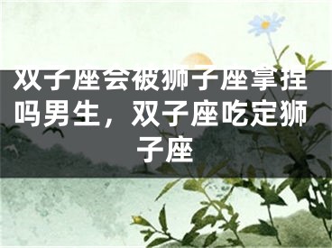 双子座会被狮子座拿捏吗男生，双子座吃定狮子座