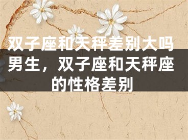 双子座和天秤差别大吗男生，双子座和天秤座的性格差别
