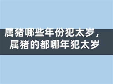 属猪哪些年份犯太岁，属猪的都哪年犯太岁