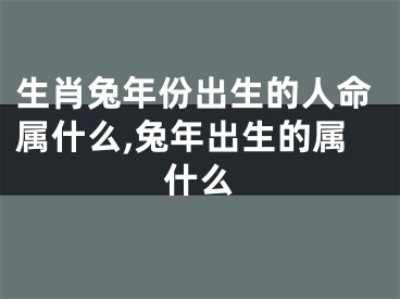 生肖兔年份出生的人命属什么,兔年出生的属什么