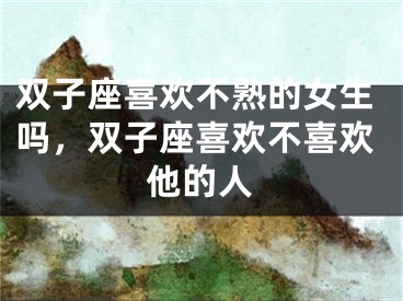 双子座喜欢不熟的女生吗，双子座喜欢不喜欢他的人