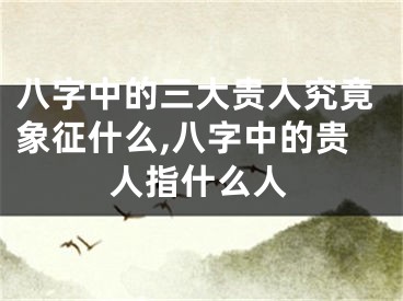 八字中的三大贵人究竟象征什么,八字中的贵人指什么人