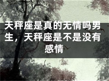 天秤座是真的无情吗男生，天秤座是不是没有感情