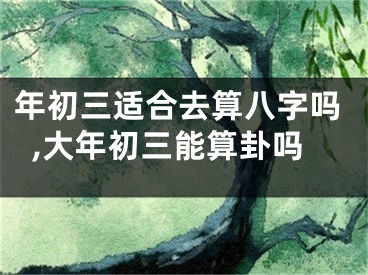 年初三适合去算八字吗,大年初三能算卦吗