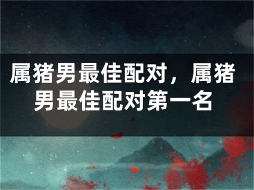 属猪男最佳配对，属猪男最佳配对第一名