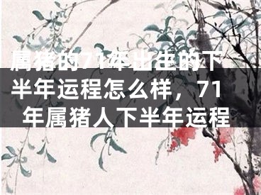 属猪的71年出生的下半年运程怎么样，71年属猪人下半年运程