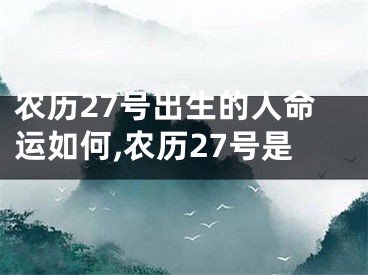 农历27号出生的人命运如何,农历27号是