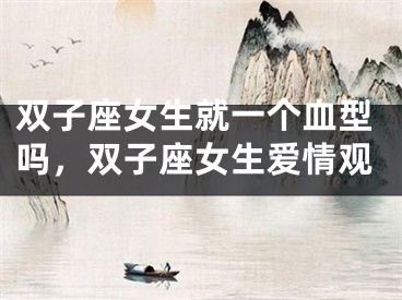 双子座女生就一个血型吗，双子座女生爱情观