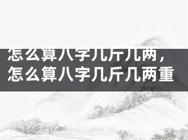 怎么算八字几斤几两，怎么算八字几斤几两重