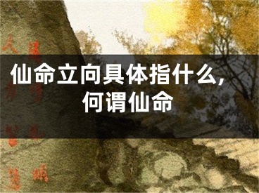 仙命立向具体指什么,何谓仙命