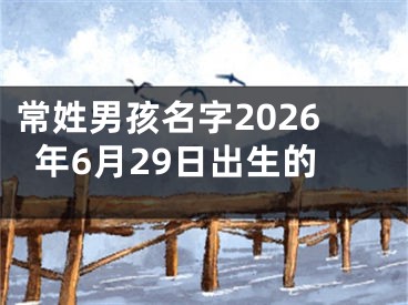 常姓男孩名字2026年6月29日出生的