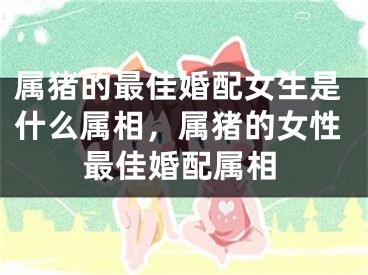 属猪的最佳婚配女生是什么属相，属猪的女性最佳婚配属相