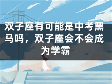 双子座有可能是中考黑马吗，双子座会不会成为学霸
