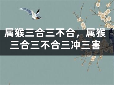 属猴三合三不合，属猴三合三不合三冲三害