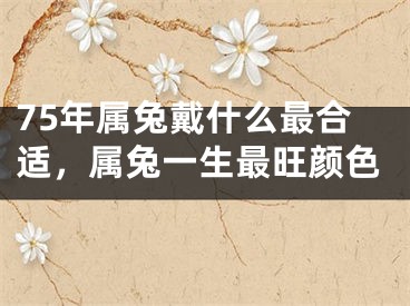 75年属兔戴什么最合适，属兔一生最旺颜色