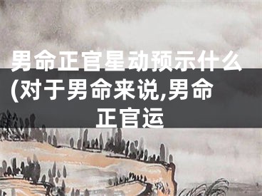 男命正官星动预示什么(对于男命来说,男命正官运