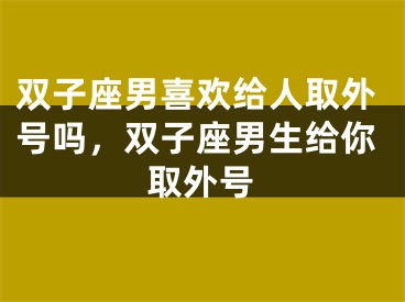 双子座男喜欢给人取外号吗，双子座男生给你取外号