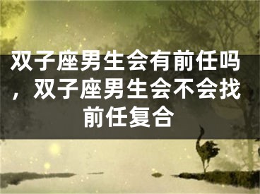 双子座男生会有前任吗，双子座男生会不会找前任复合