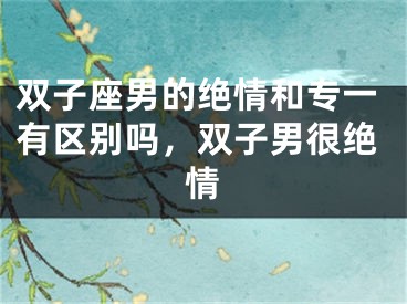 双子座男的绝情和专一有区别吗，双子男很绝情