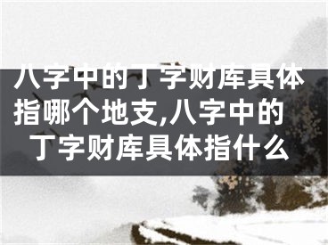 八字中的丁字财库具体指哪个地支,八字中的丁字财库具体指什么