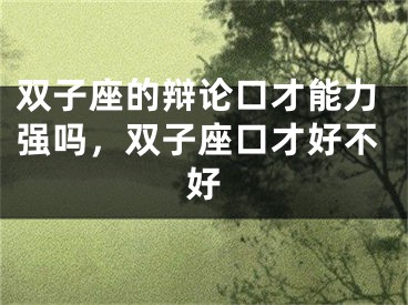 双子座的辩论口才能力强吗，双子座口才好不好
