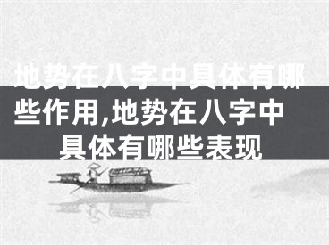 地势在八字中具体有哪些作用,地势在八字中具体有哪些表现