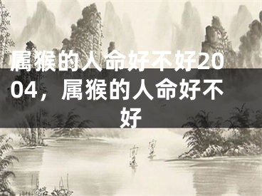属猴的人命好不好2004，属猴的人命好不好