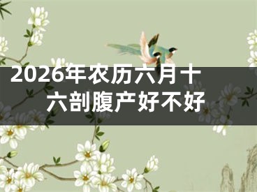 2026年农历六月十六剖腹产好不好