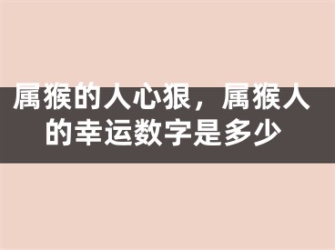 属猴的人心狠，属猴人的幸运数字是多少