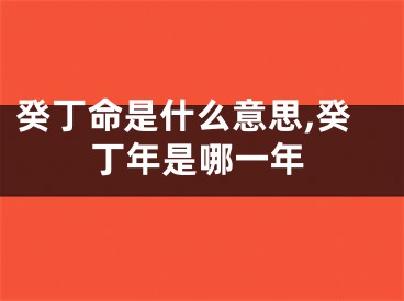 癸丁命是什么意思,癸丁年是哪一年