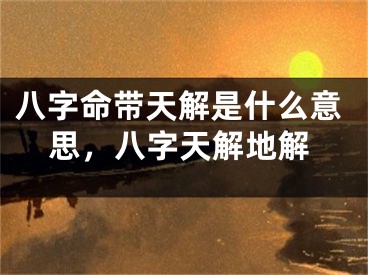 八字命带天解是什么意思，八字天解地解