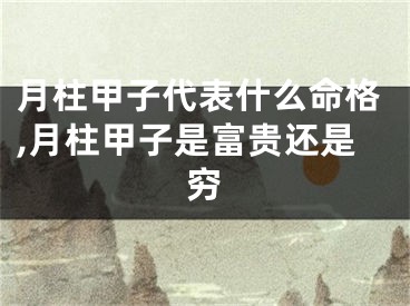 月柱甲子代表什么命格,月柱甲子是富贵还是穷