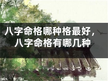 八字命格哪种格最好，八字命格有哪几种